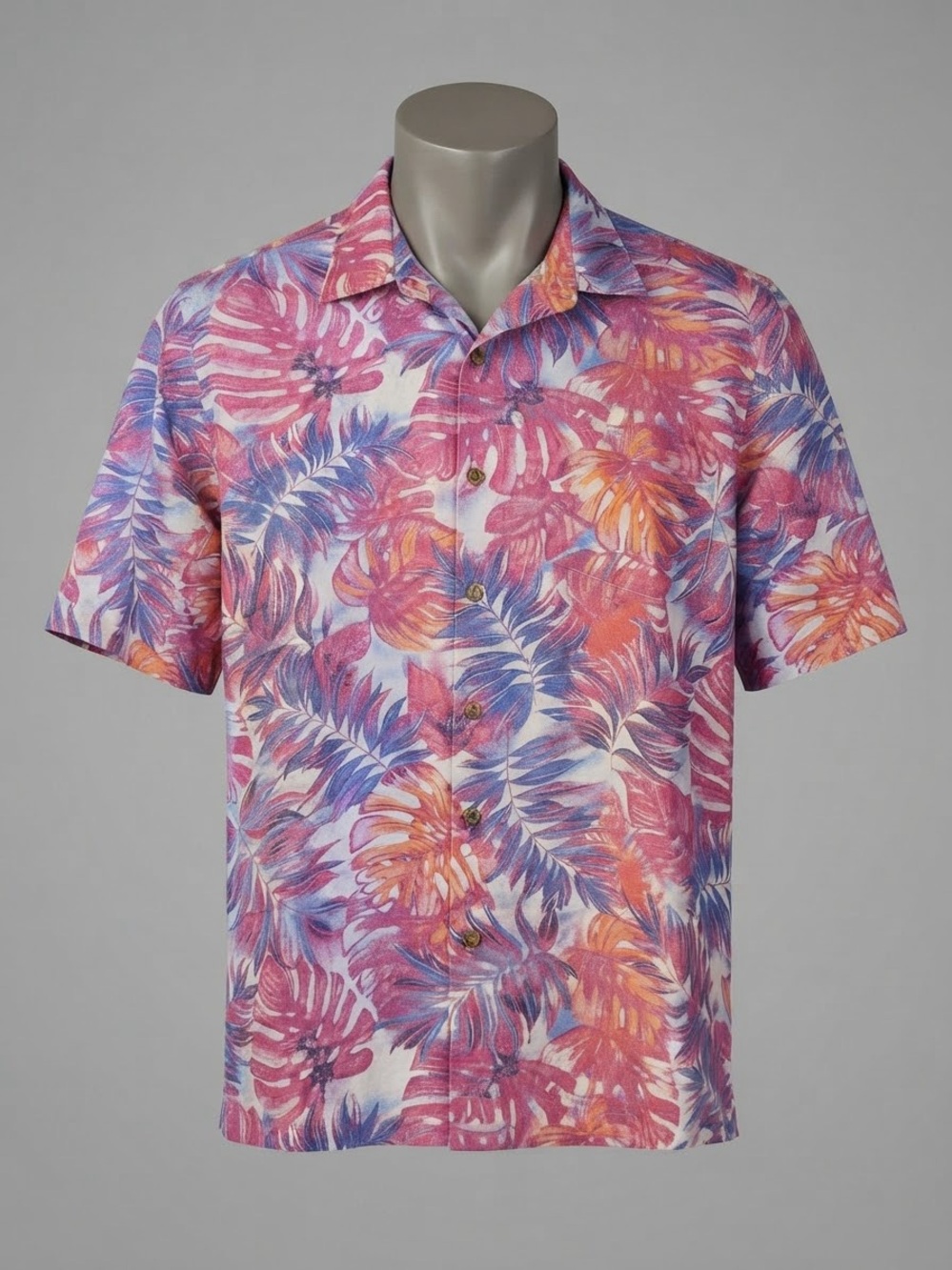 Tommy Bahama The Coastal Ease Tropical Leaf Silk Short Sleeve Shirt XL